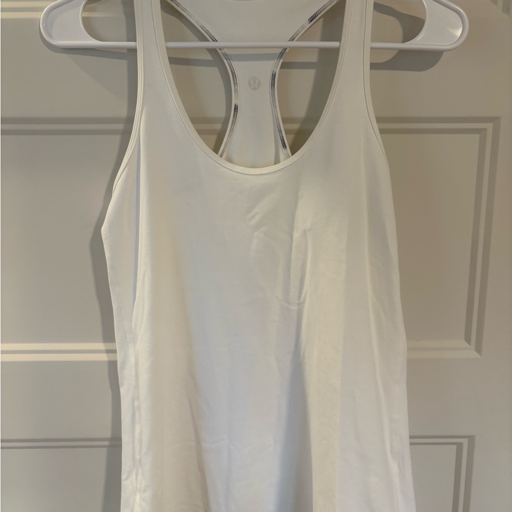 White Lululemon Fitted Racerback Tank Top